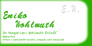 eniko wohlmuth business card